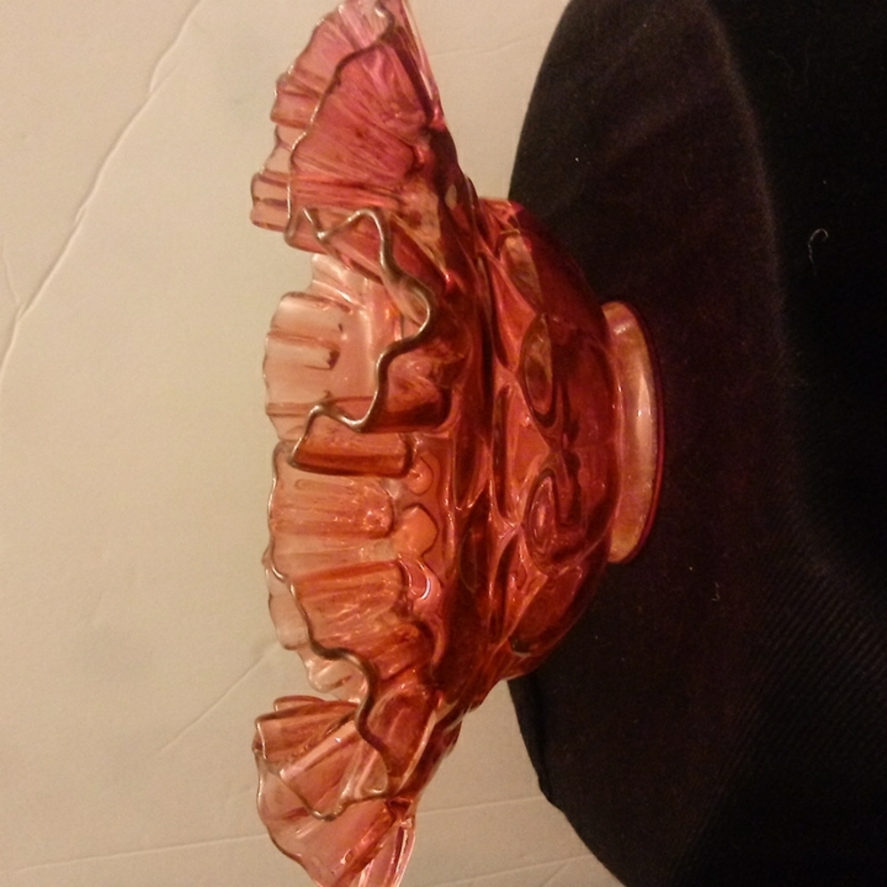 Pink glass dish